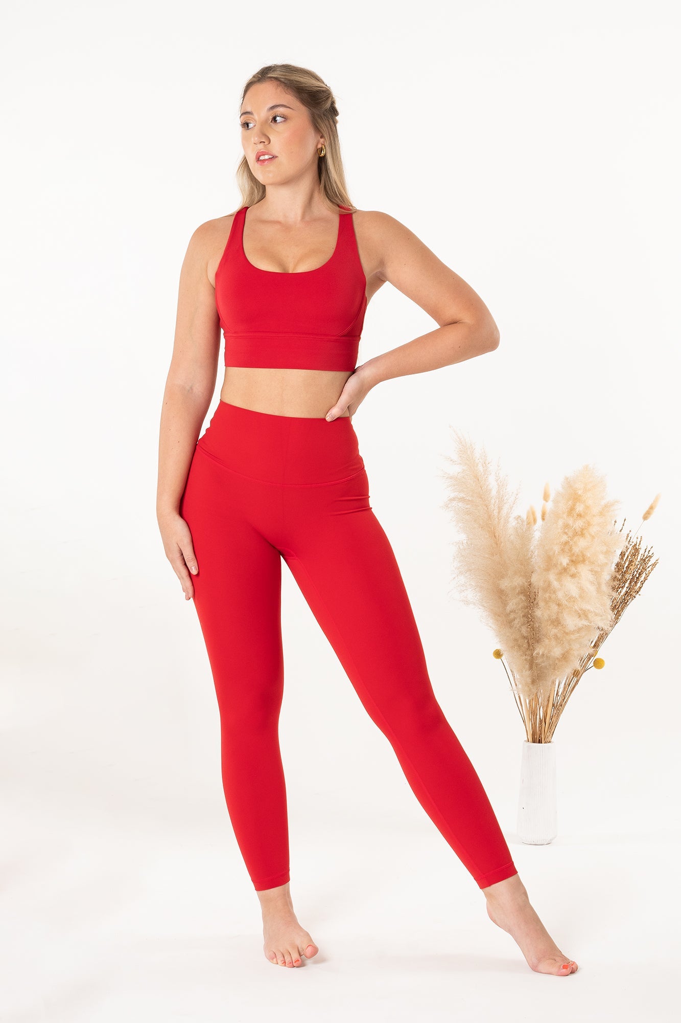 Crop Top Bali Cross Back Cherry - kalmayoga