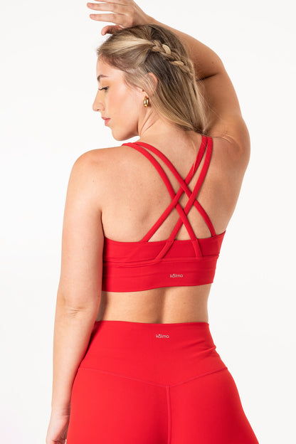 Crop Top Bali Cross Back Cherry - kalmayoga